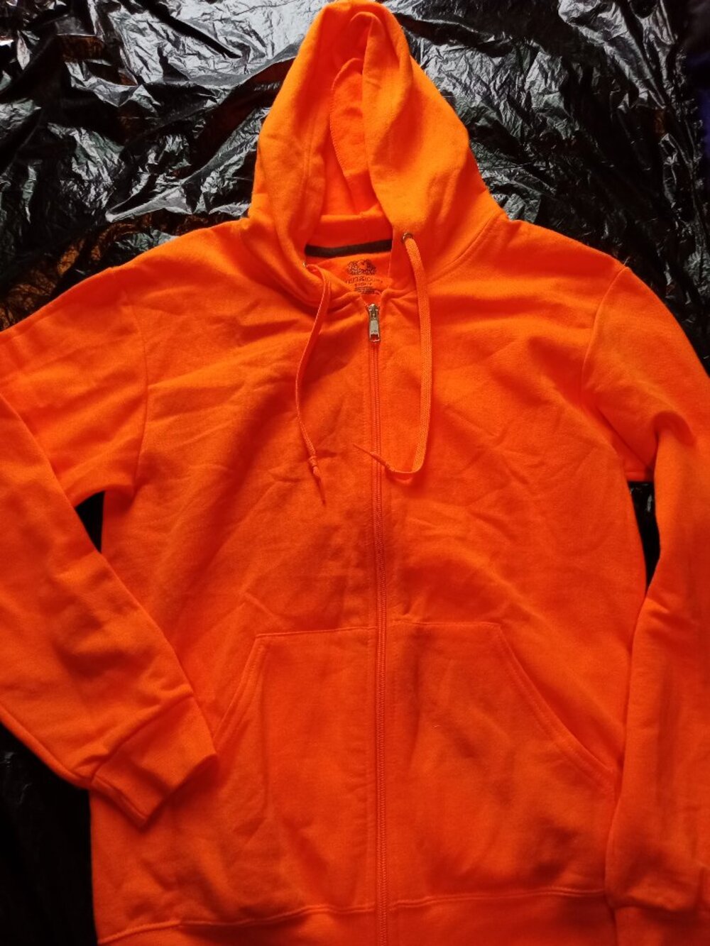 (Bundle Deal) Fruit of the Loom Mens Small Safety Orange Full Zip Hoodie